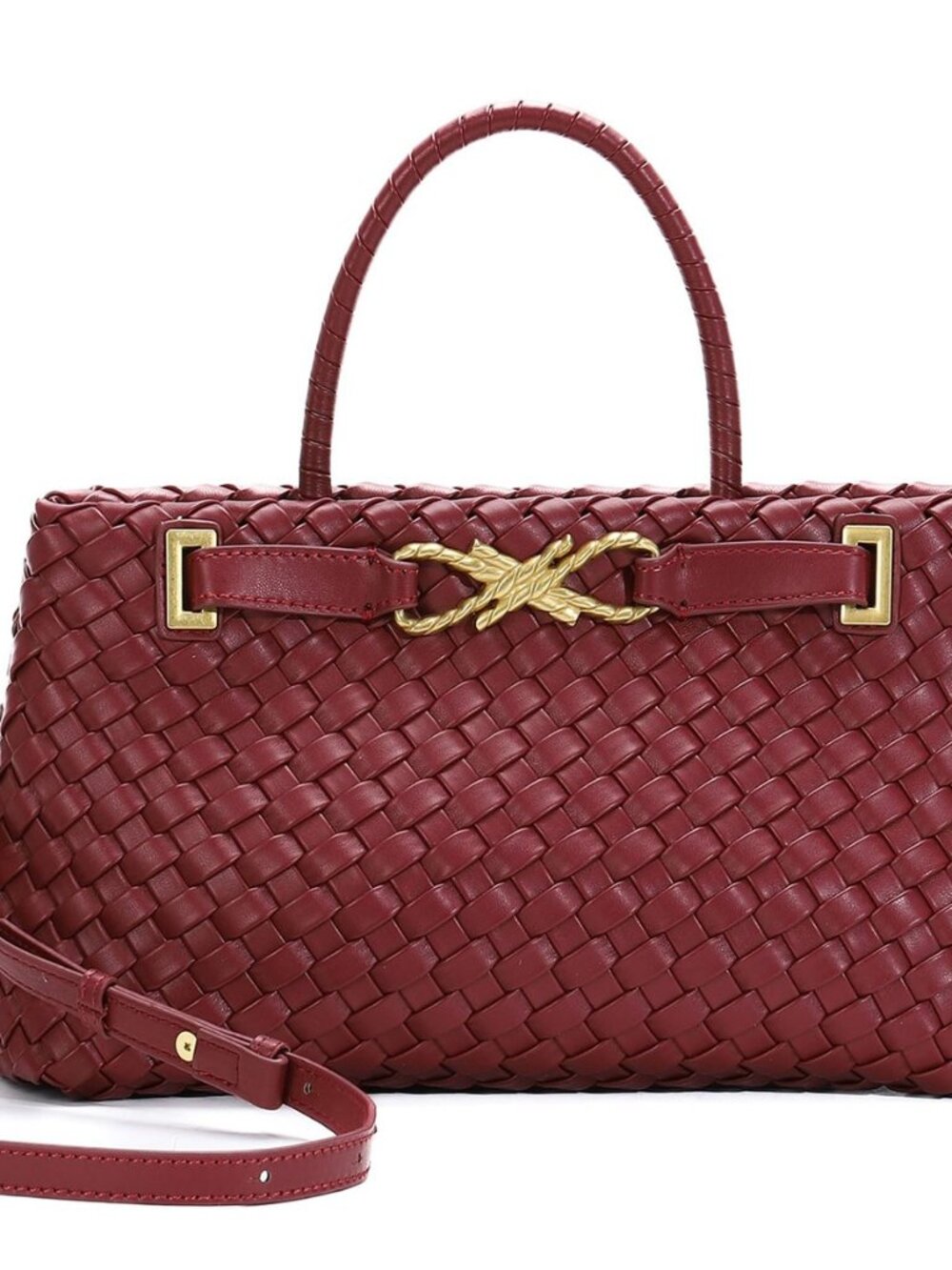 Small Woven Tote Bag for Women Vegan Leather Shoulder Woven Crossbody Bag